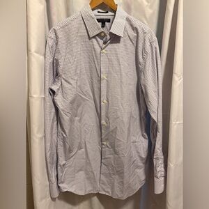 Banana Republic Men's Black Checkered Dress Shirt